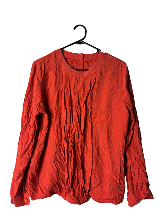 Vintage Orange/Red Long Sleeve Button Up Back Shirt