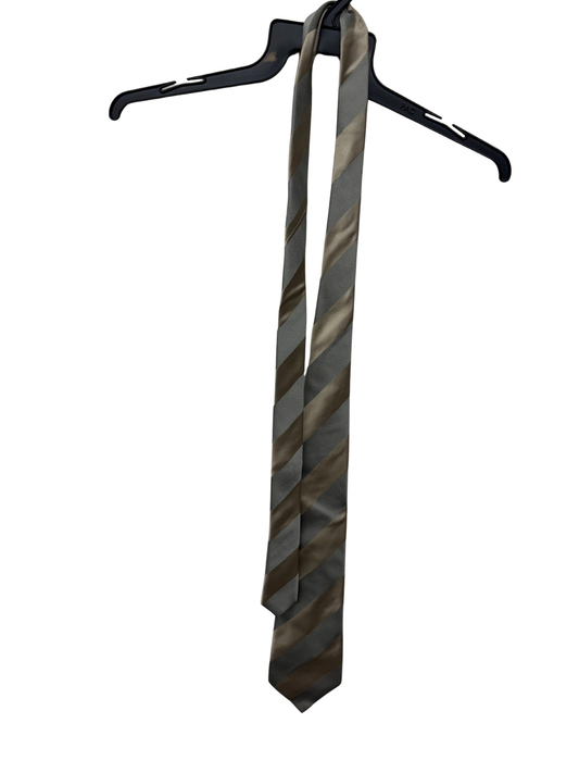 Champagne & Grey Diagonal Stripe Tie