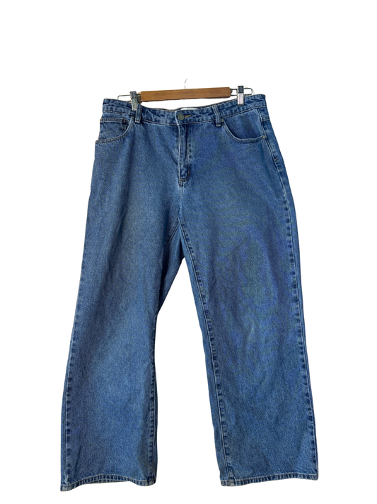 Dark Blue Wide Leg Low Rise Jeans in '99 Low Rise' Style
