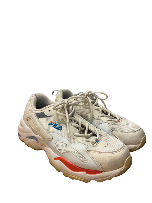 Cream, Orange & Blue Laceup Sneakers