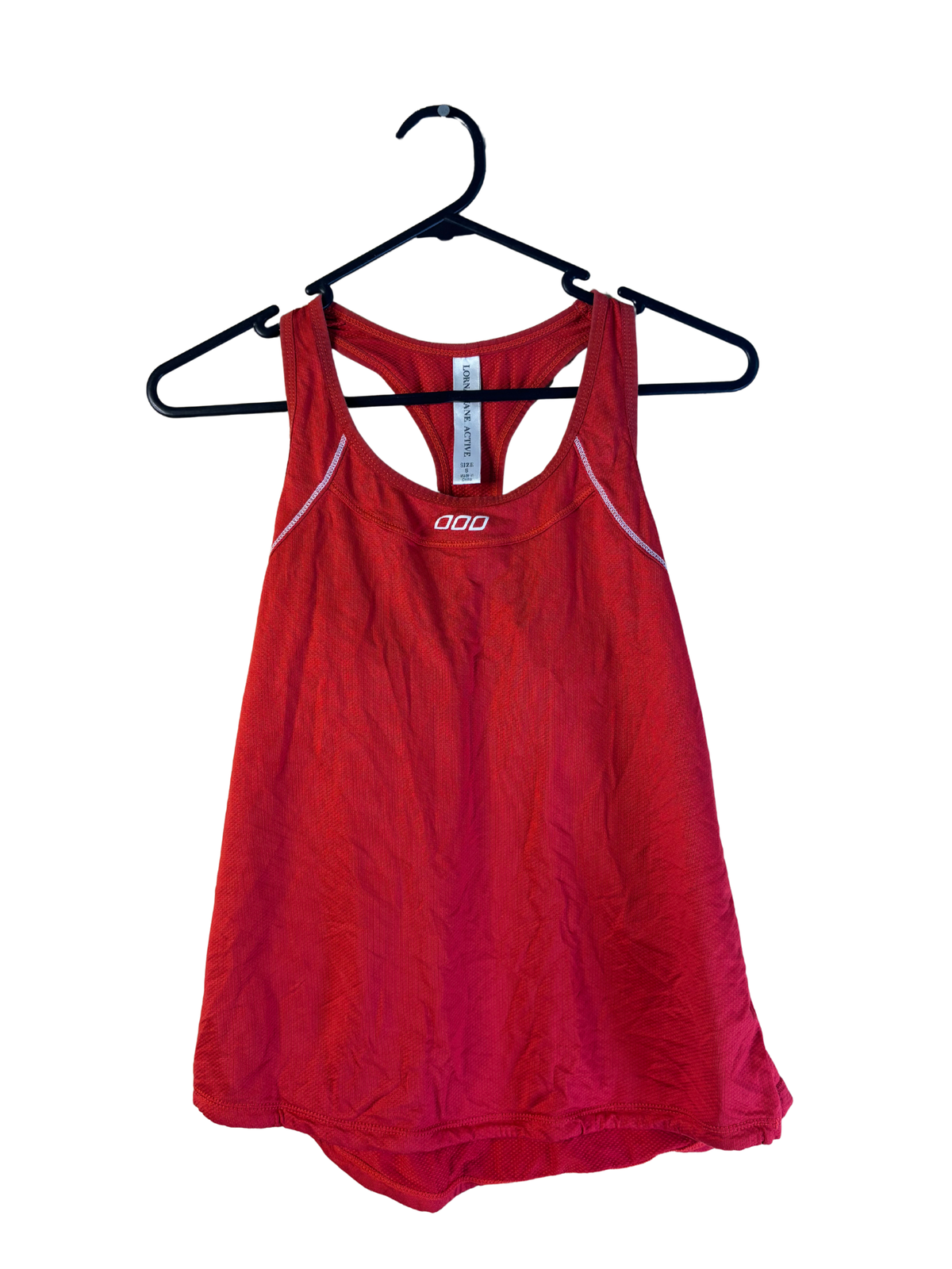 Red & White Textured Racerback Athletic Singlet Top