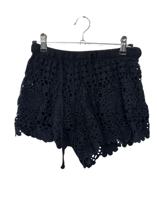 Black Crochet Shorts