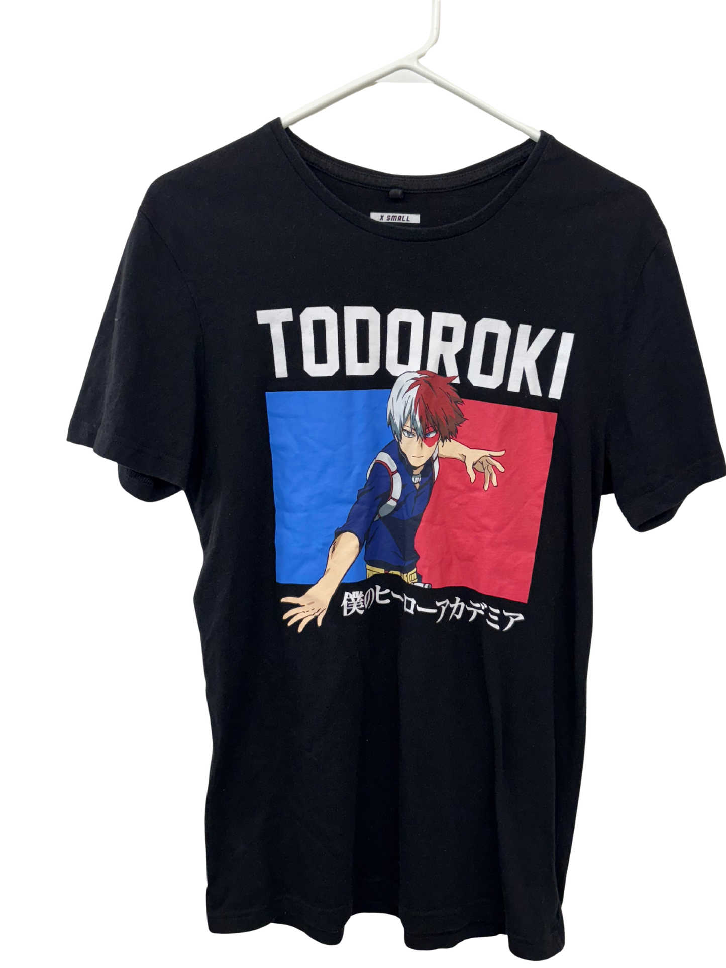 Black Short Sleeve T Shirt with 'Todoroki' Logo