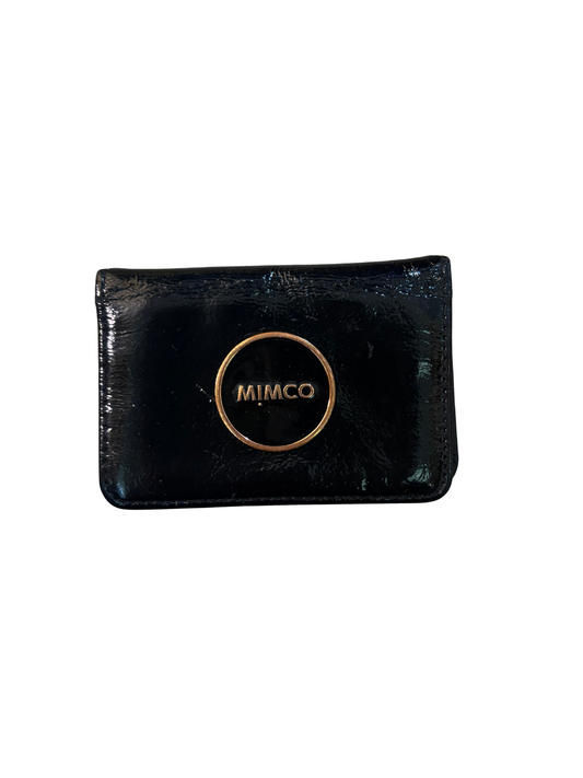 Black Patent Card Holder with Rose Gold Hardware
