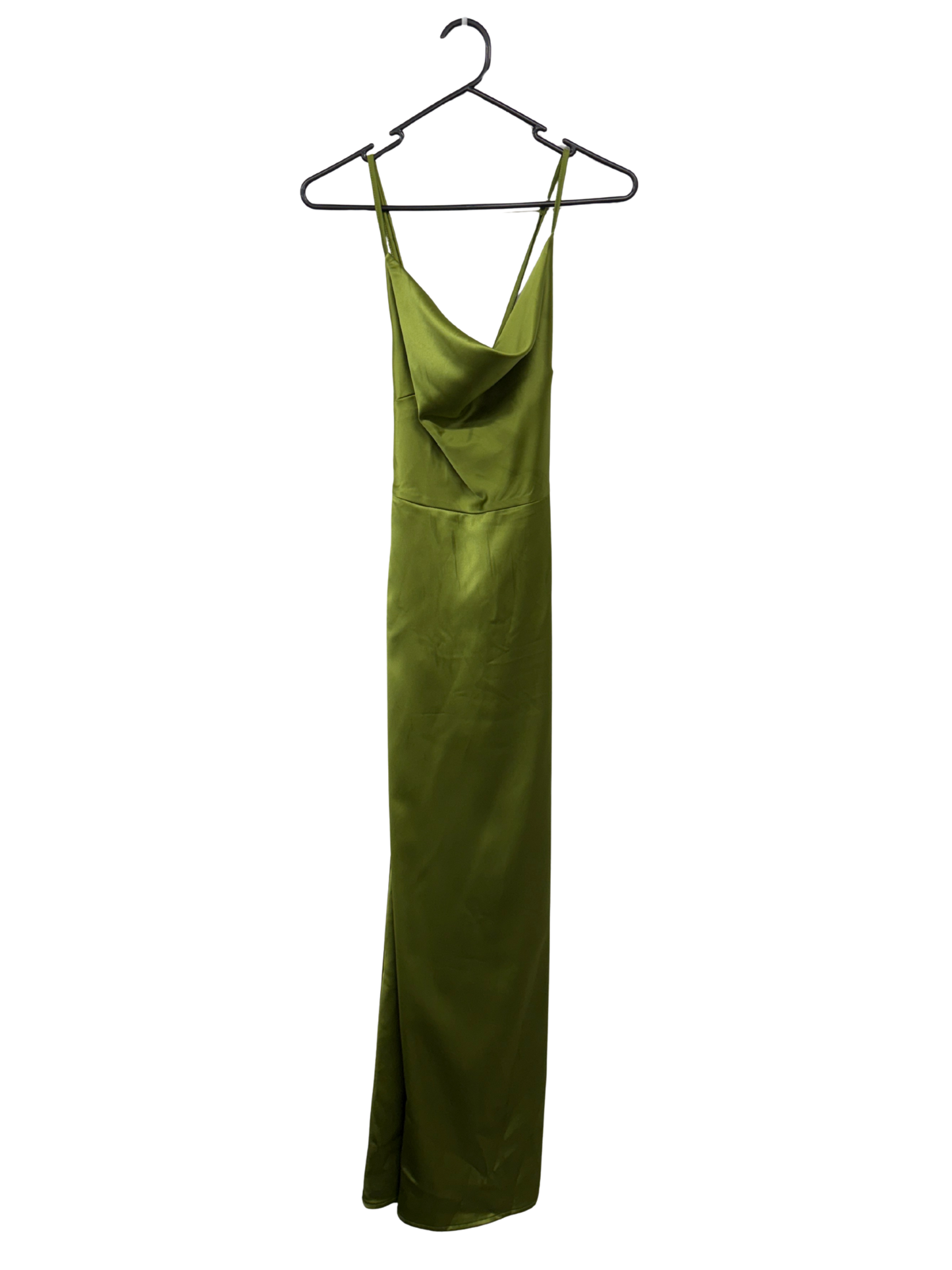 Green Sleeveless Cross-Tie Back Slip Maxi Dress