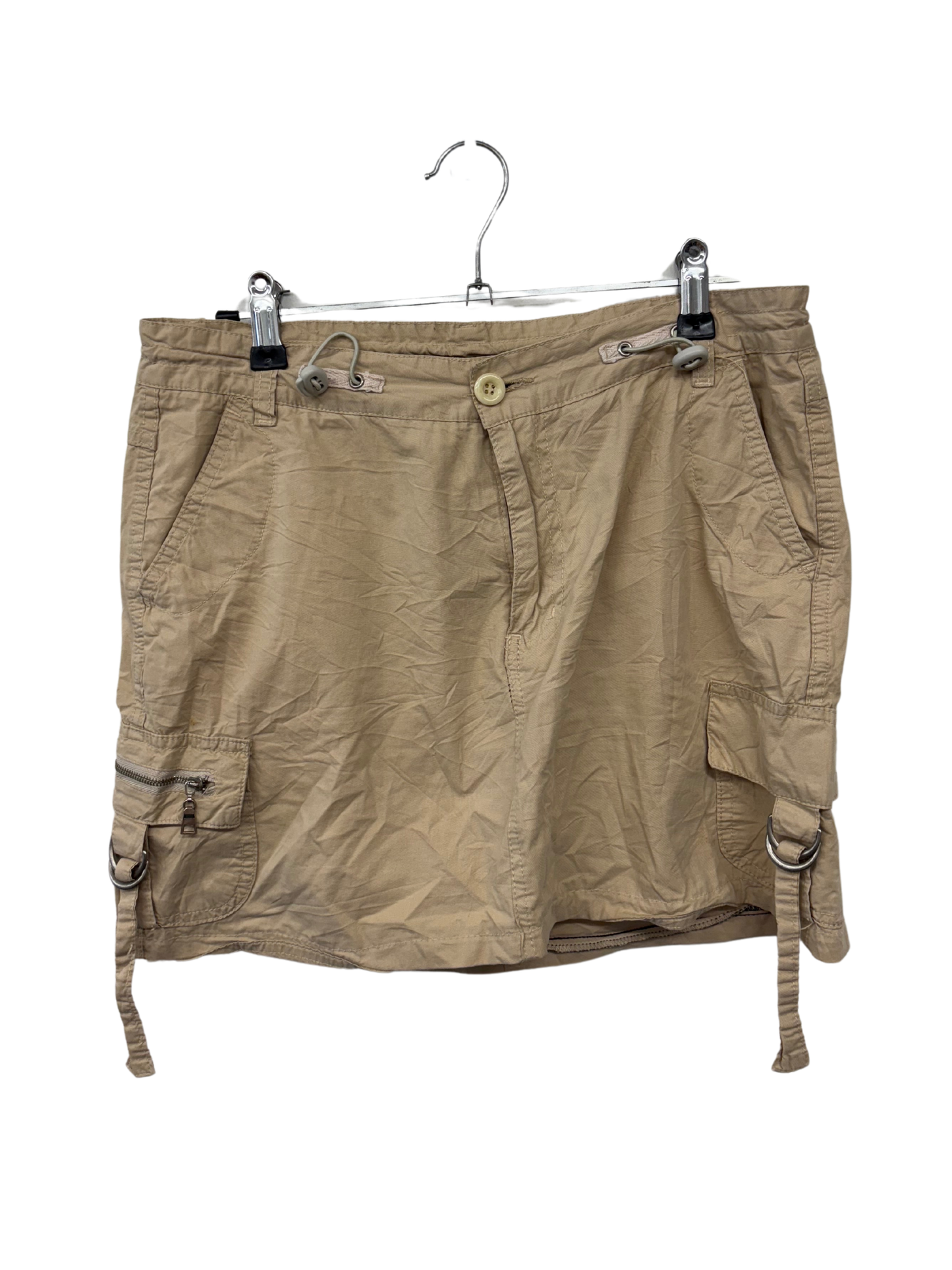 Vintage Beige Cargo Mini Skirt