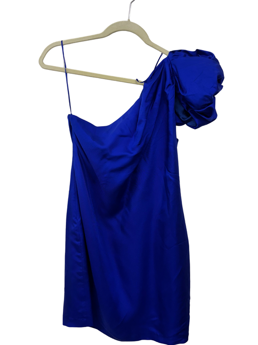 Blue One Shoulder Short Dress