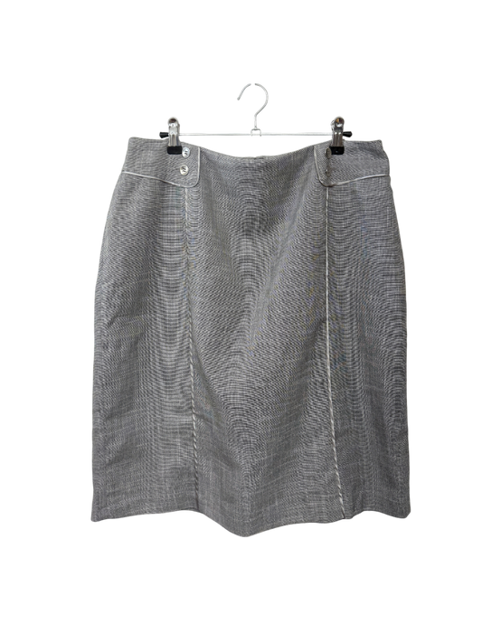 00s Grey Pencil Skirt with Silver Buttons