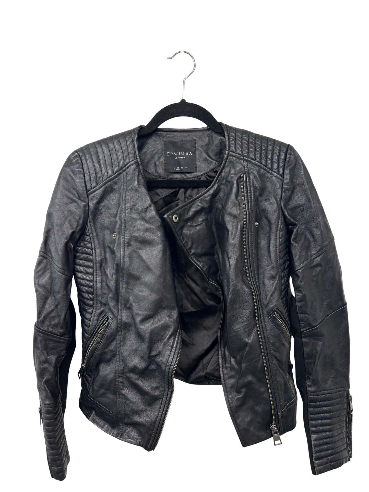 Black Boxy Leather Jacket