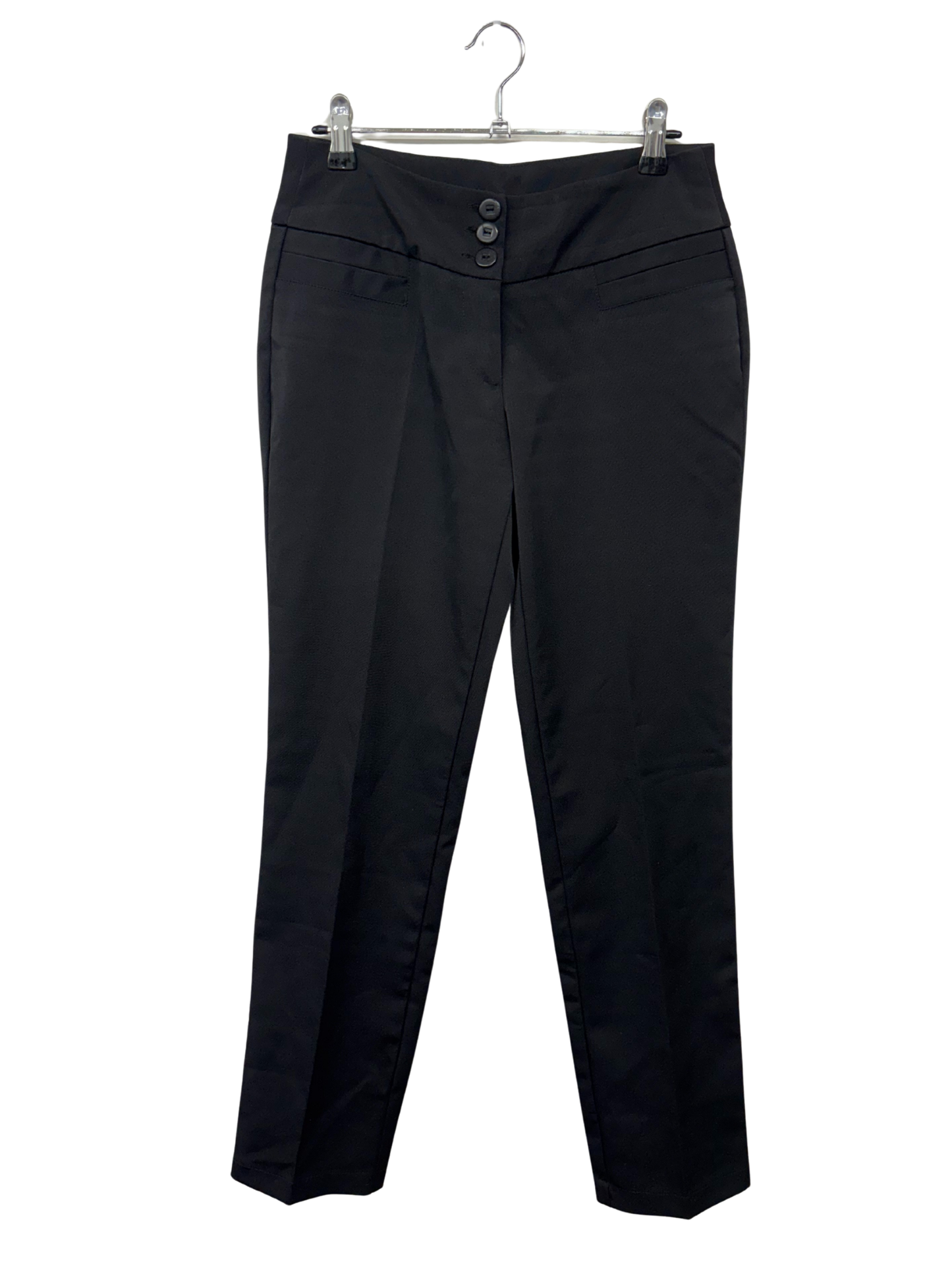 00s Black Mid Rise Straight Leg Tailored Pants