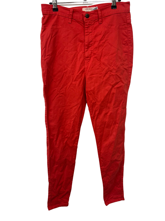 Red Tapered Fitted Jeans