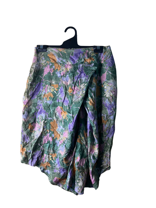 Vintage Green, Pink, Orange Knee Length Skirt
