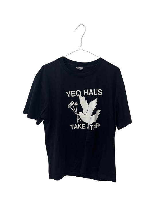 Black Short Sleeve T Shirt with White Logo