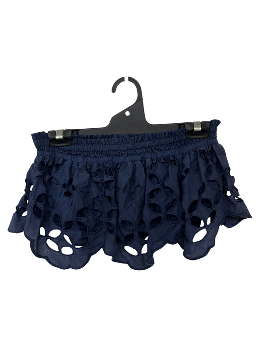 Dark Blue Cutout Strapless Crop Top