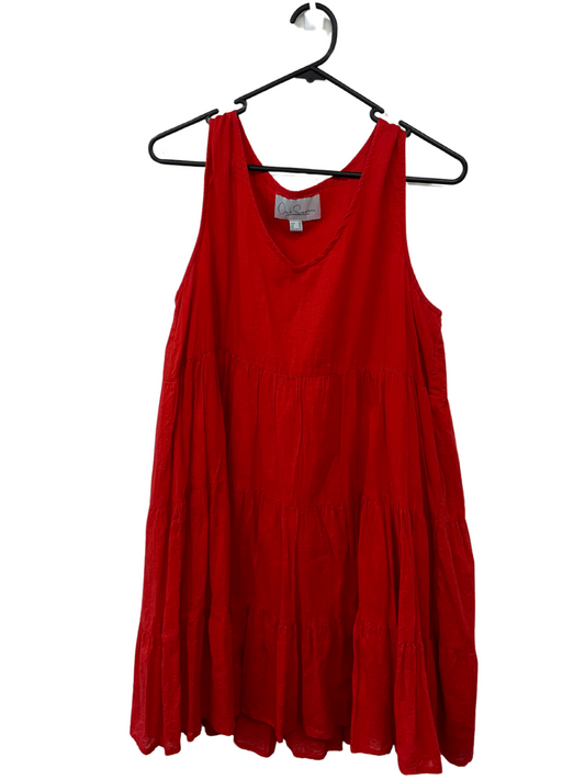 Red Sleeveless Tiered Dress