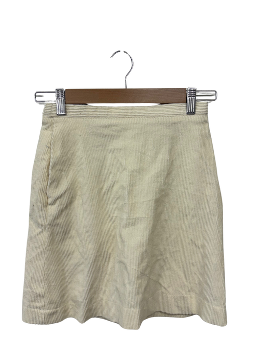 White/Cream Corduroy Short Skirt