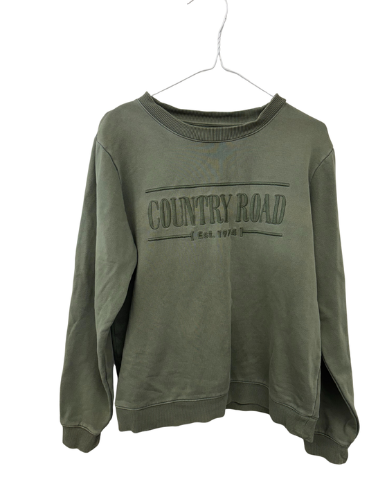 Green Jumper with Country Road Print
