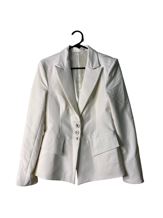 White Fitted Blazer Jacket
