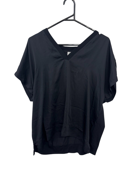 Black Batwing V Neck Top
