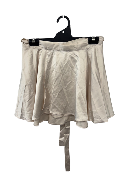 Cream Wrap Short Skirt