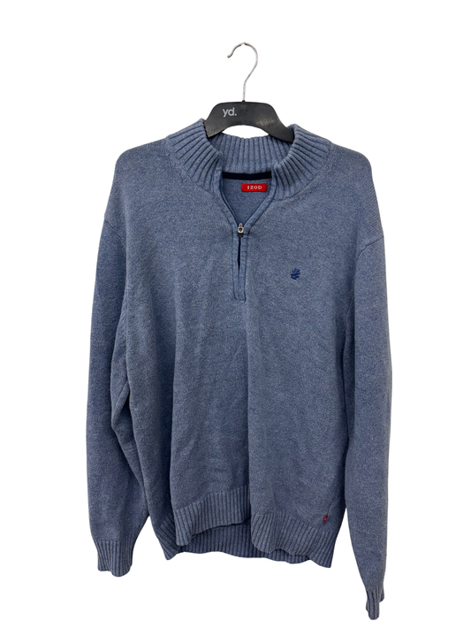 Light Blue Knit Quarter Zip Knit Jumper