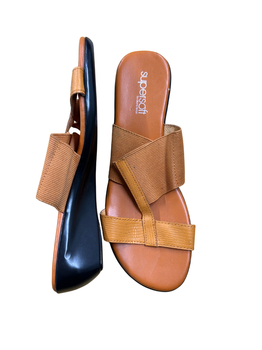 Orange & Black Snake Skin Heeled Sandals