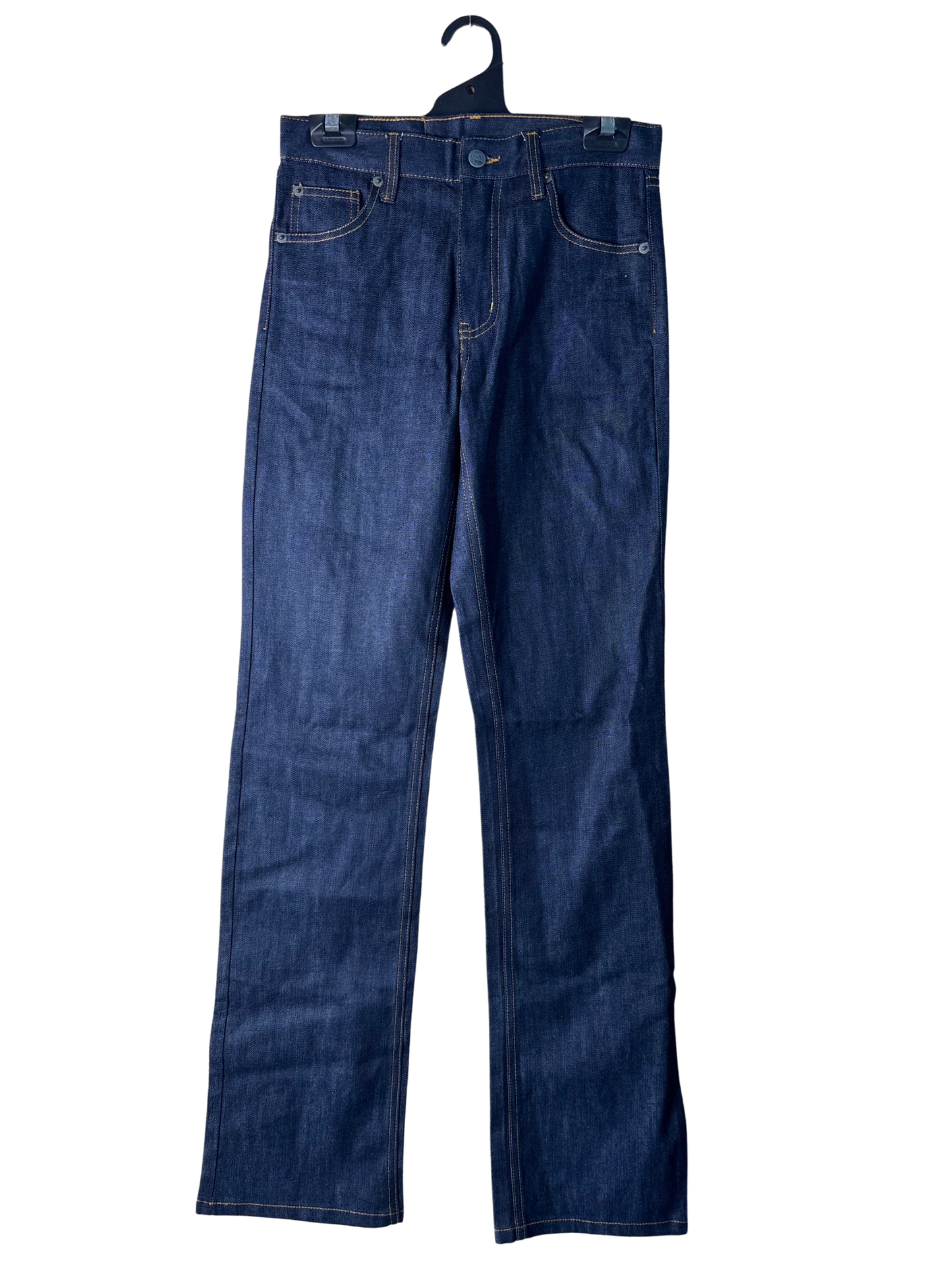 Dark Blue Mid-Rise Straight Leg Jeans