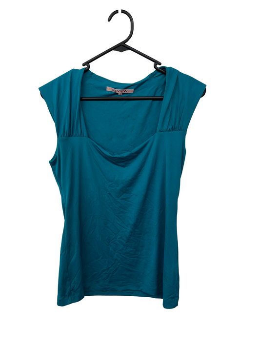 Teal/Blue/Green Sleeveless Square Neck Top