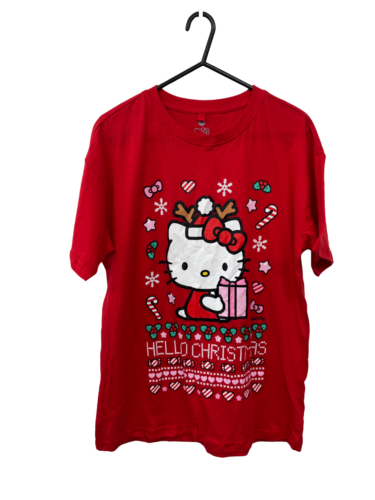 Red Short Sleeve T Shirt with 'Hello Kitty' Logo