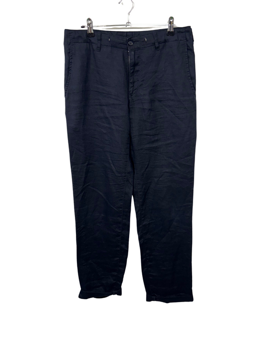 Dark Blue Tapered Tailored Pants