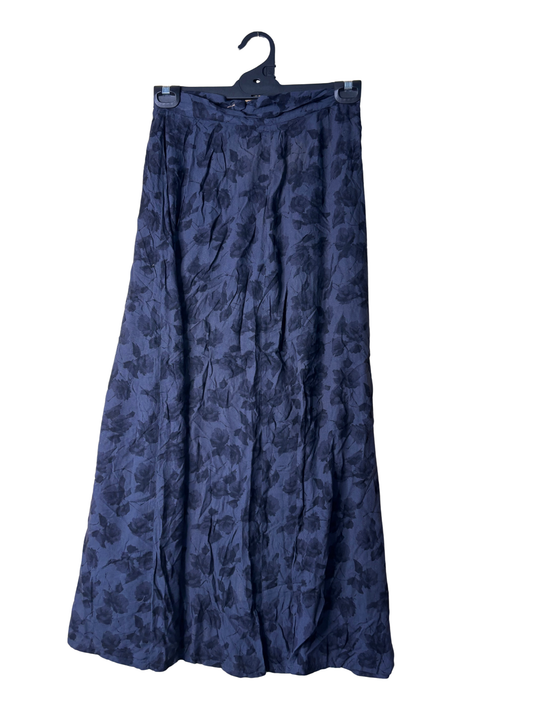 Vintage Dark Grey & Black Floral Ankle Length Skirt