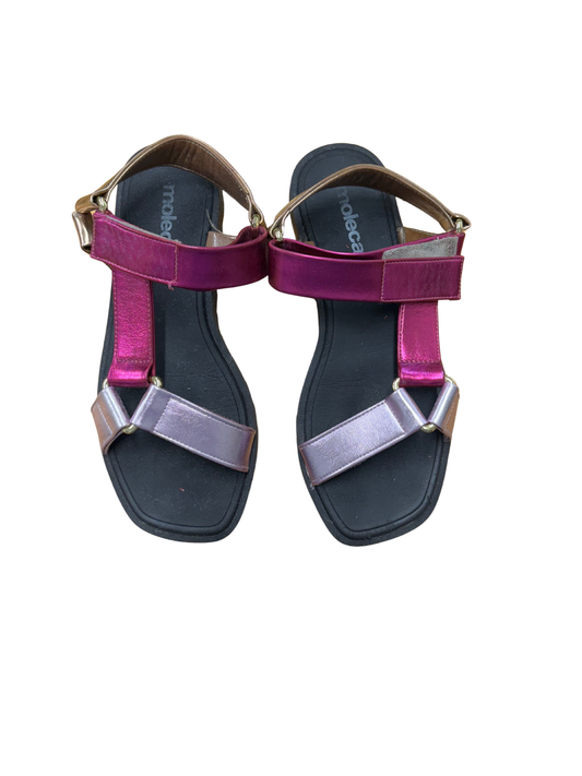 Black & Metallic Pink Strappy Sandal