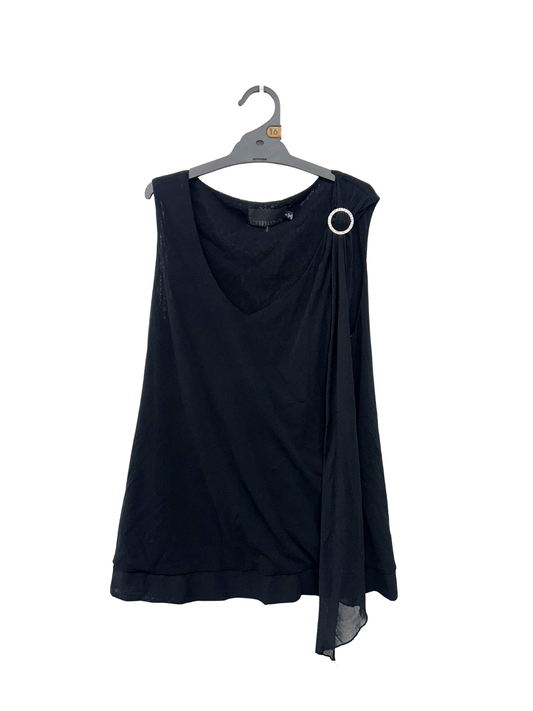 00's Black Sleeveless Tank with Diamante Detail