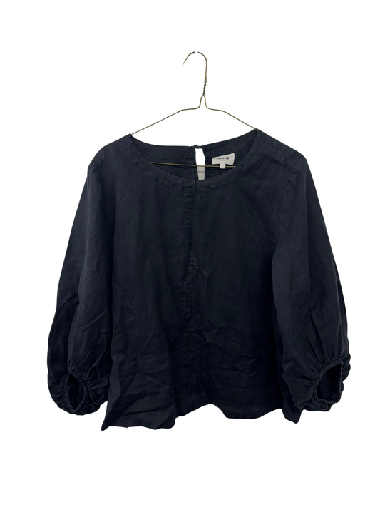 Black Long Puffy Sleeve Top