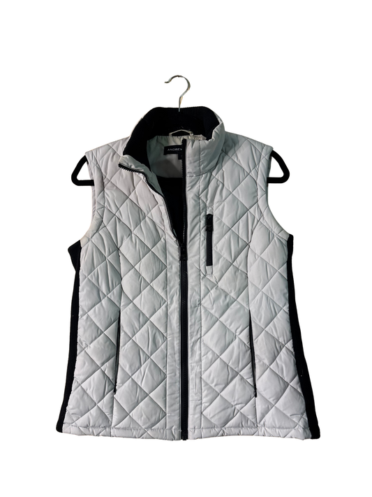 Cream & Black Puffer Vest