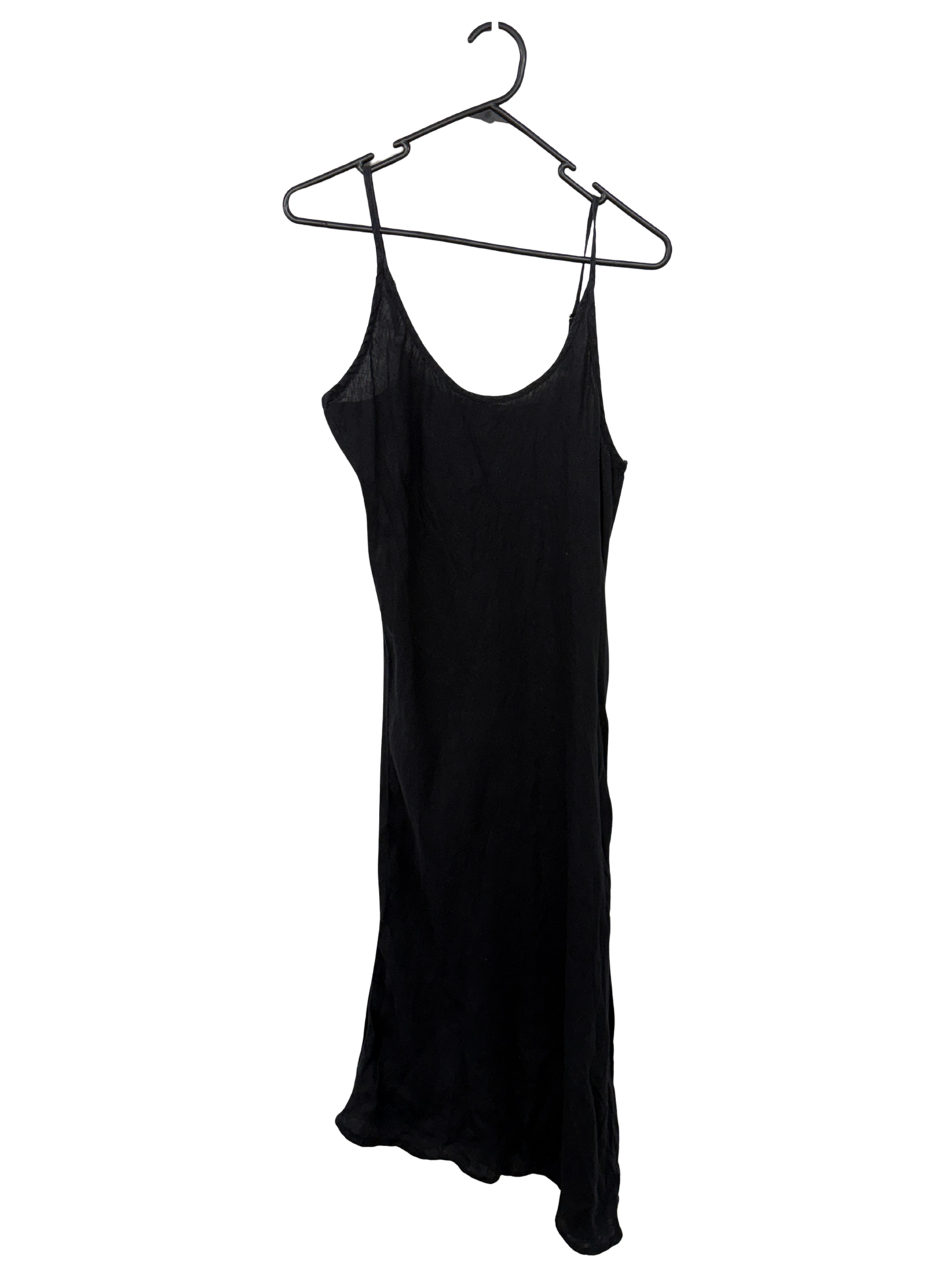 Black Semi-Sheer Midi Slip Dress