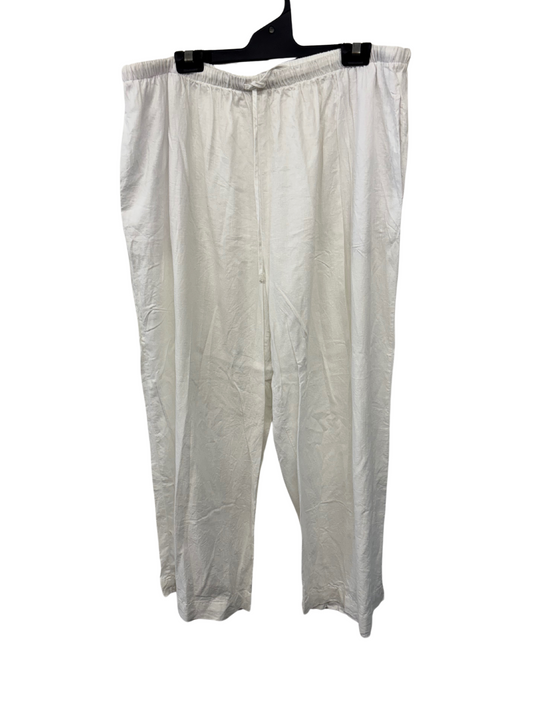 White Highwaisted Wide Leg Drawstring Pants