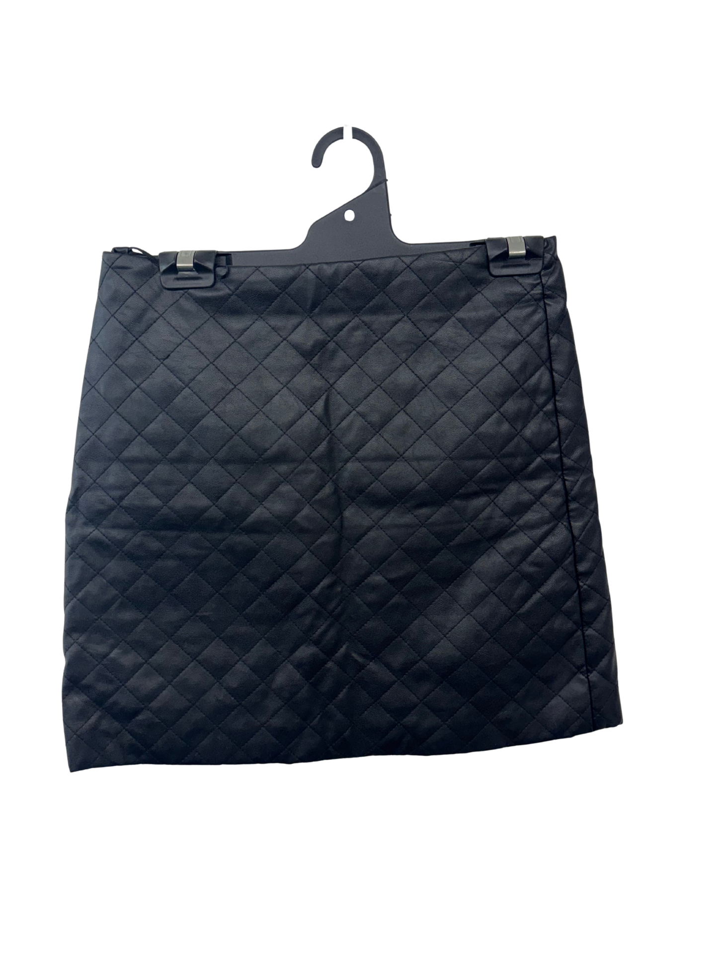Black Quilted Short Skirt