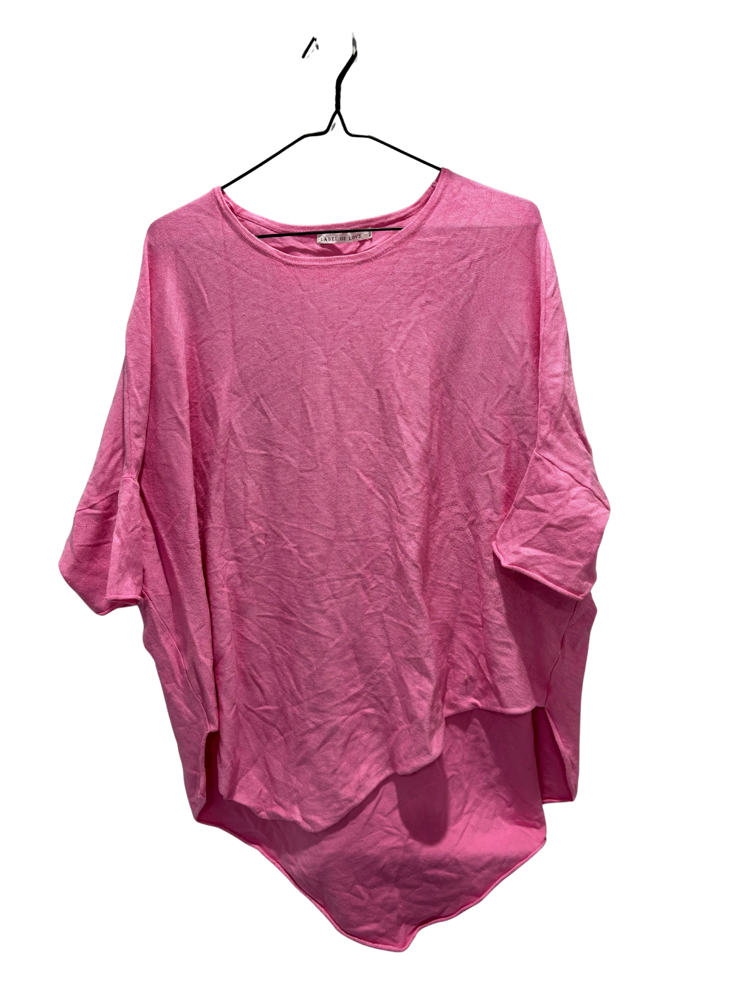 Pink Oversized Knit Top