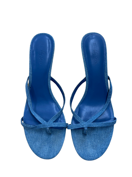 Blue Denim Kitten Heel Sandals