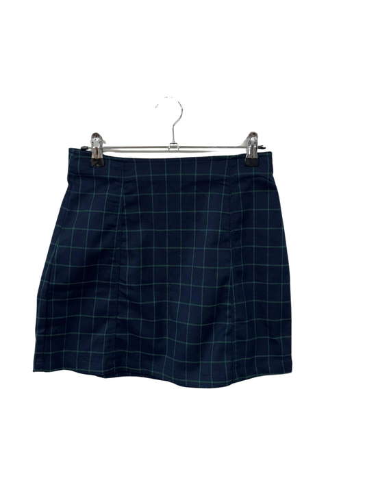 Dark Blue & Green Check Mini Skirt