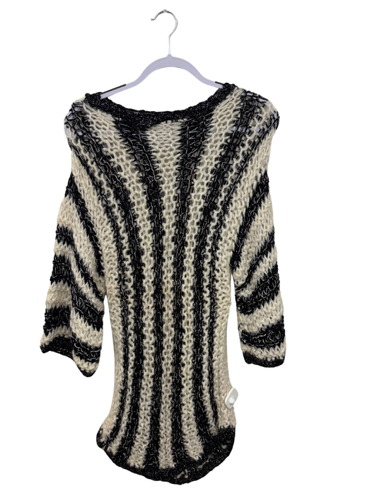 Black & White Knit Long Sleeve Dress
