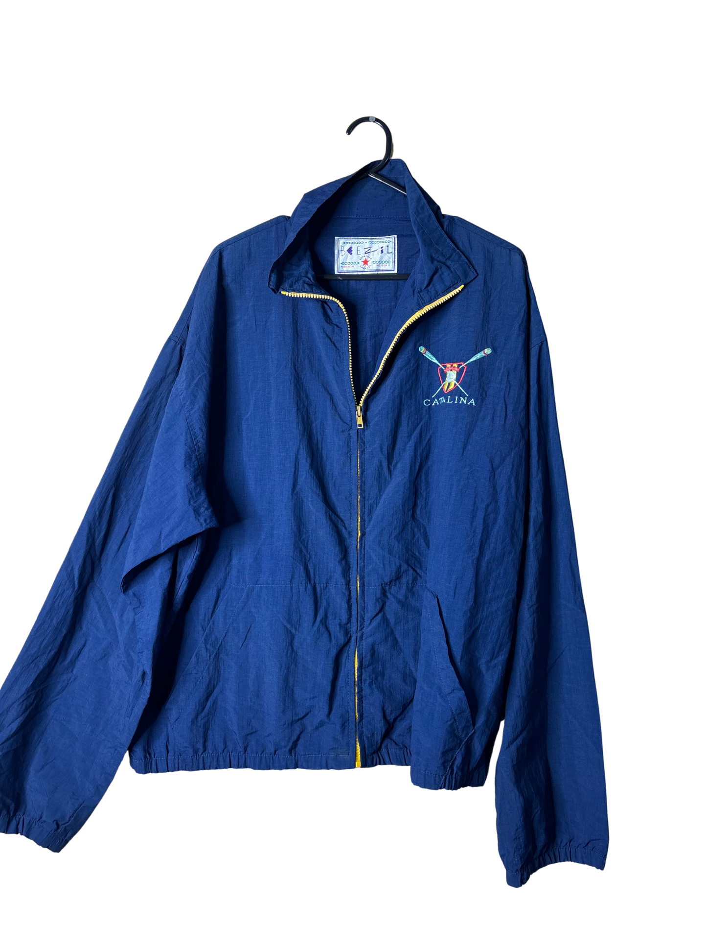 Vintage Dark Blue Zip Up Spray Jacket