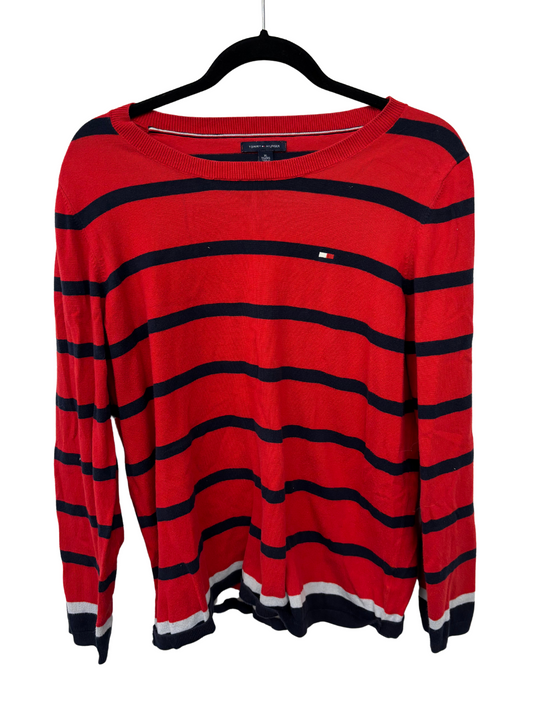 Red & Blue Striped Long Sleeve Jumper