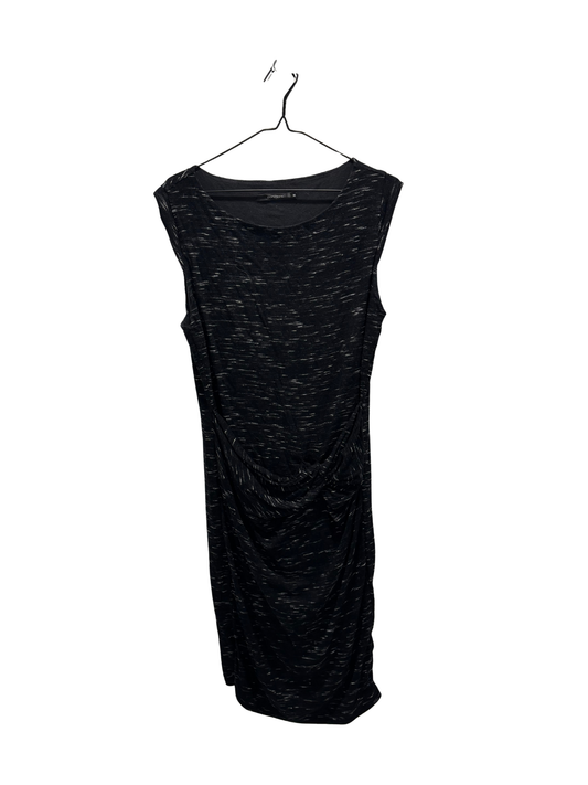 Black & White Marle Sleeveless Fitted Midi Dress