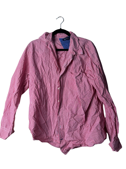 Red & White Check Long Sleeve Button Up Shirt