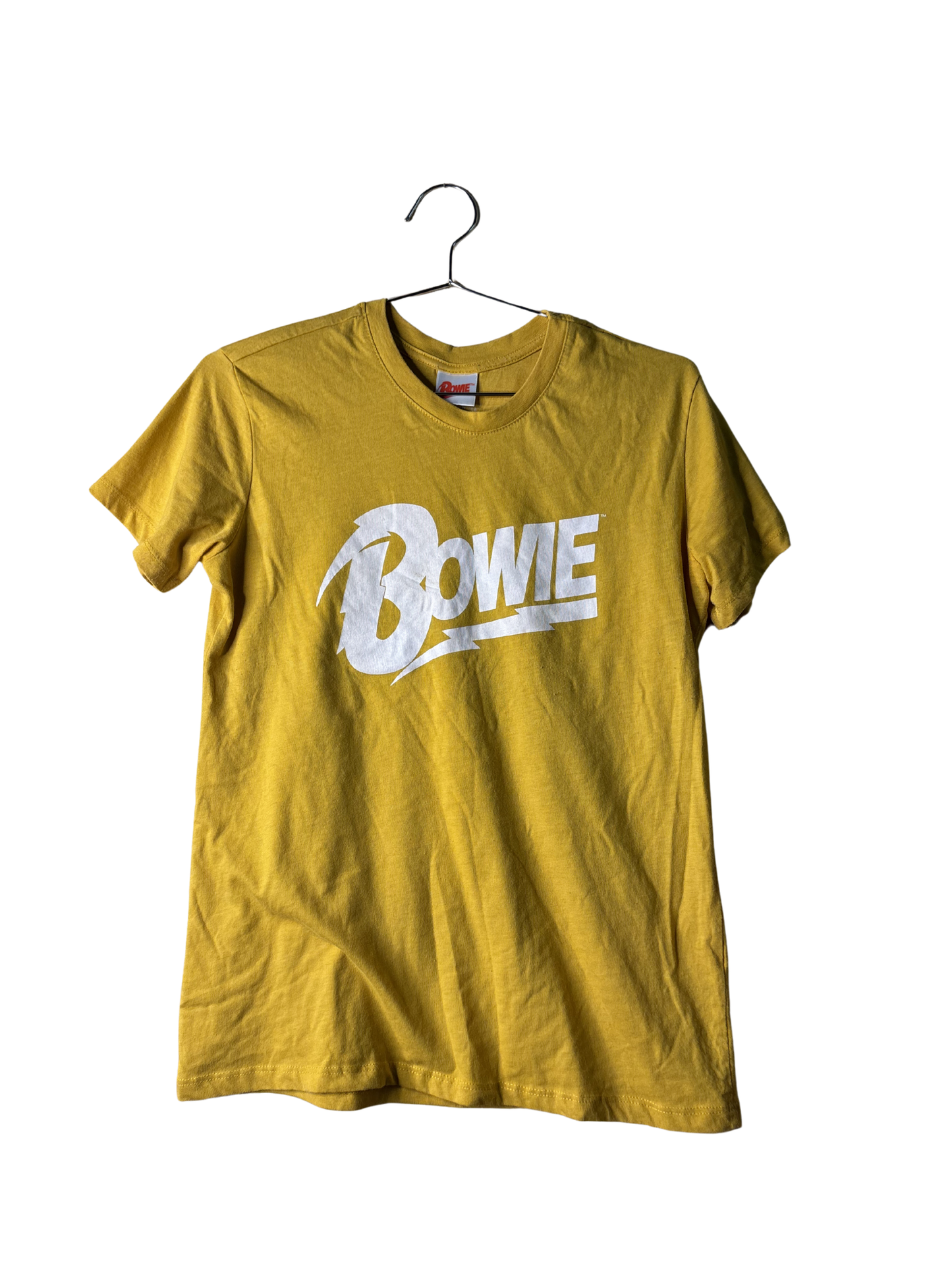 Yellow Short Sleeve Fitted Shirt with 'Bowie' Logo