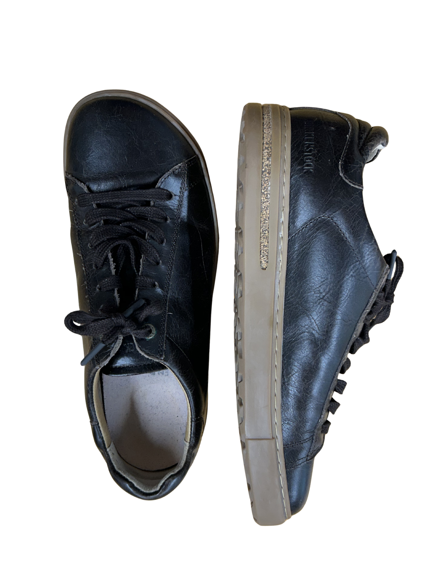 Brown/Tan Lace Up Leather Sneakers