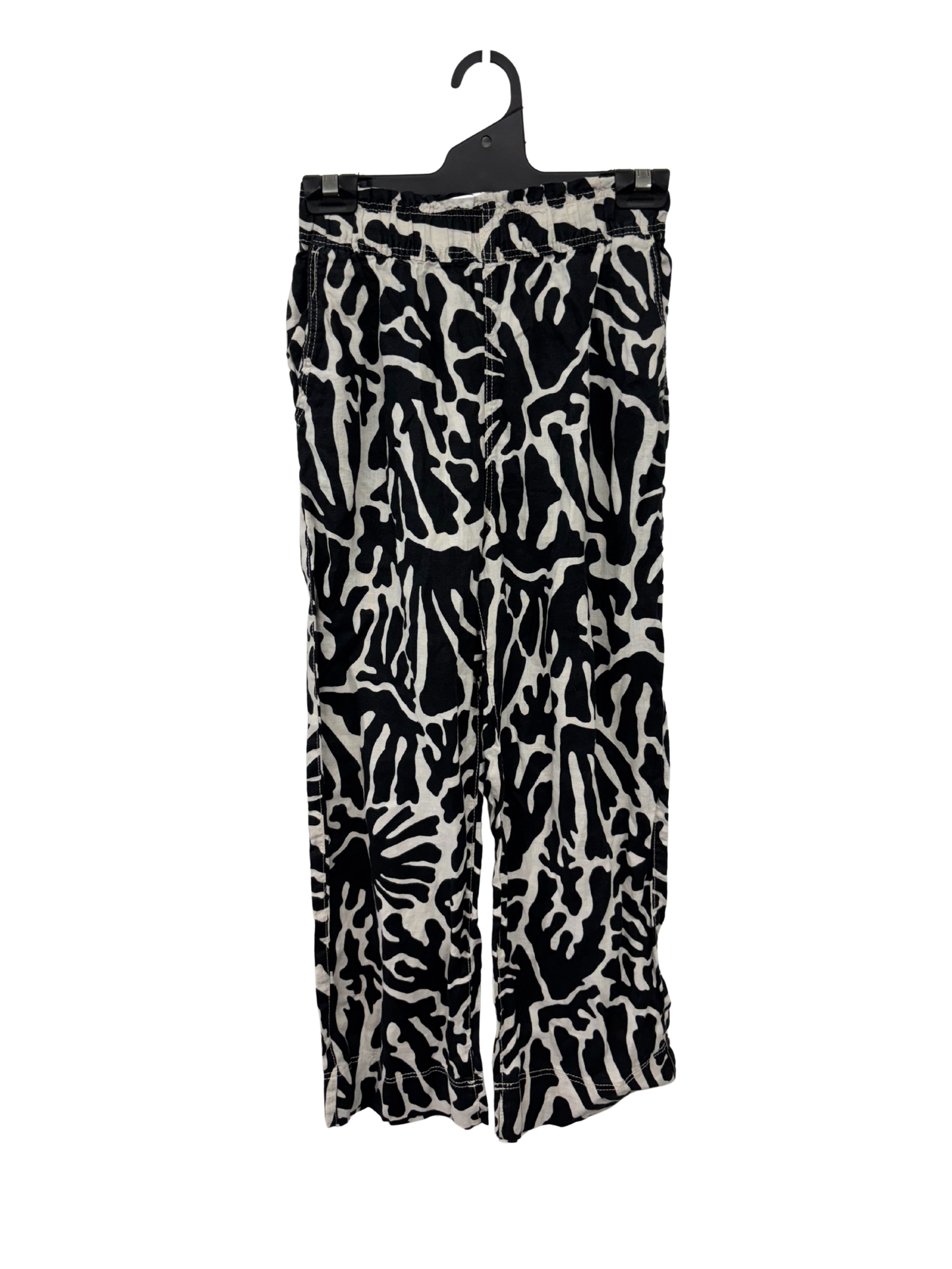 Black & White Pattern High Waisted Straight Leg Pants