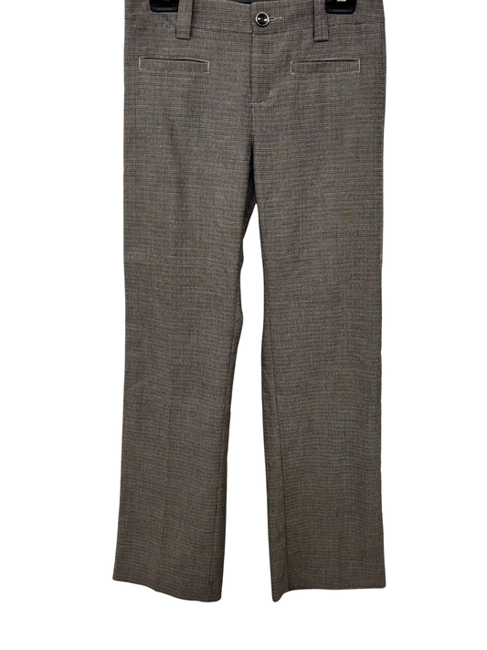Brown & Beige Low Rise Straight Leg Tailored Pants